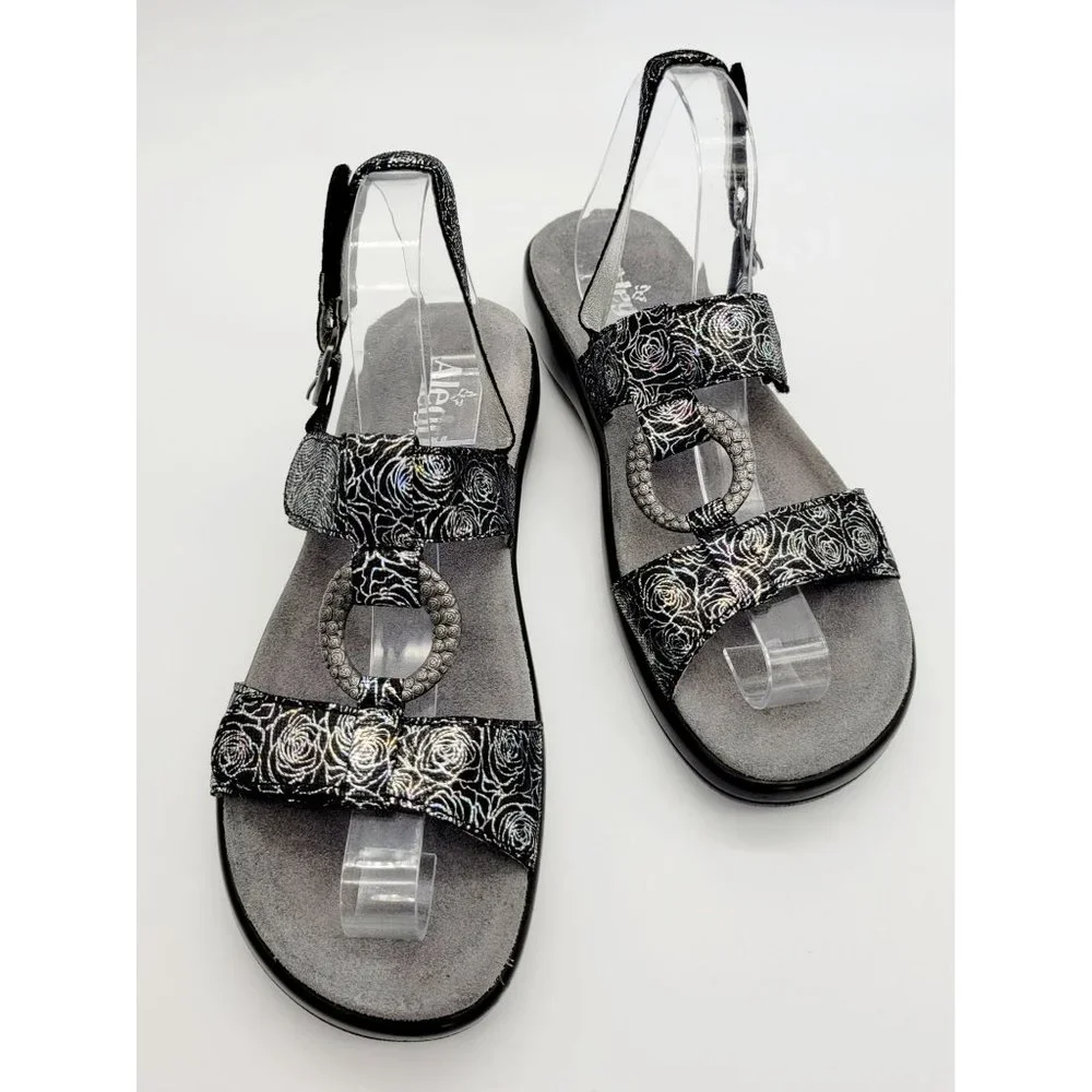 Alegria Julie 535 Steel Rosette Walking Sandals Size 39